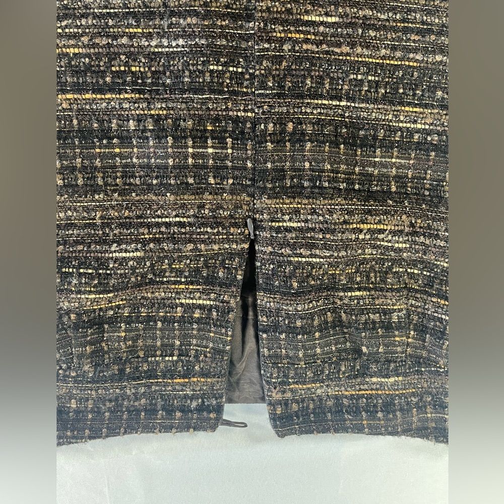 Lafayette 148 New York Fully Lined Tweed Inverted Pleat Tweed Pencil Knee Skirt - Picture 7 of 9